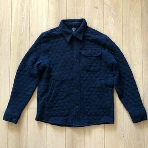 J. Crew Knit Goods Quilted Cotton Button Up Jacket in Navy Men’s Size S